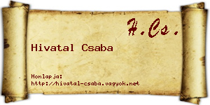 Hivatal Csaba névjegykártya