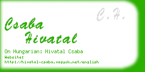 csaba hivatal business card